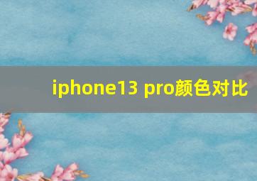 iphone13 pro颜色对比